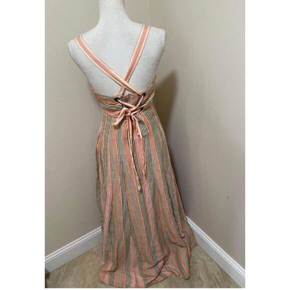 New Anthropologie x Maeve Square-Neck Tie-Back A-Line Midi Dress Size 12 - Picture 8 of 9